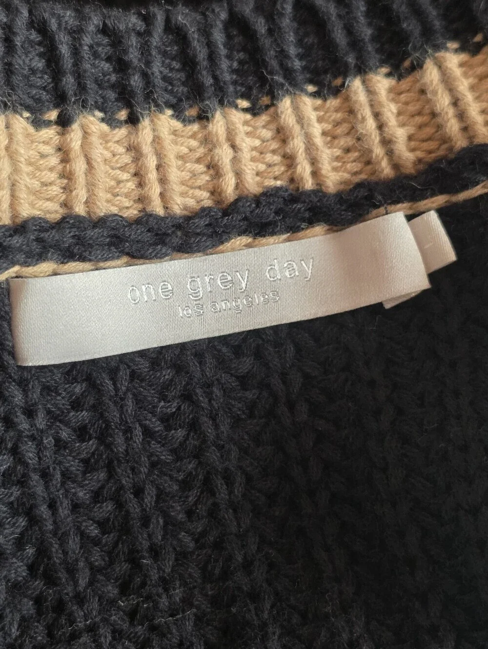 NWOT One Grey Day REVOLVE Chunky Knit Cashmere Silk Cardigan Sweater L